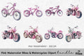 Pink Motorcycles Clipart Bundle