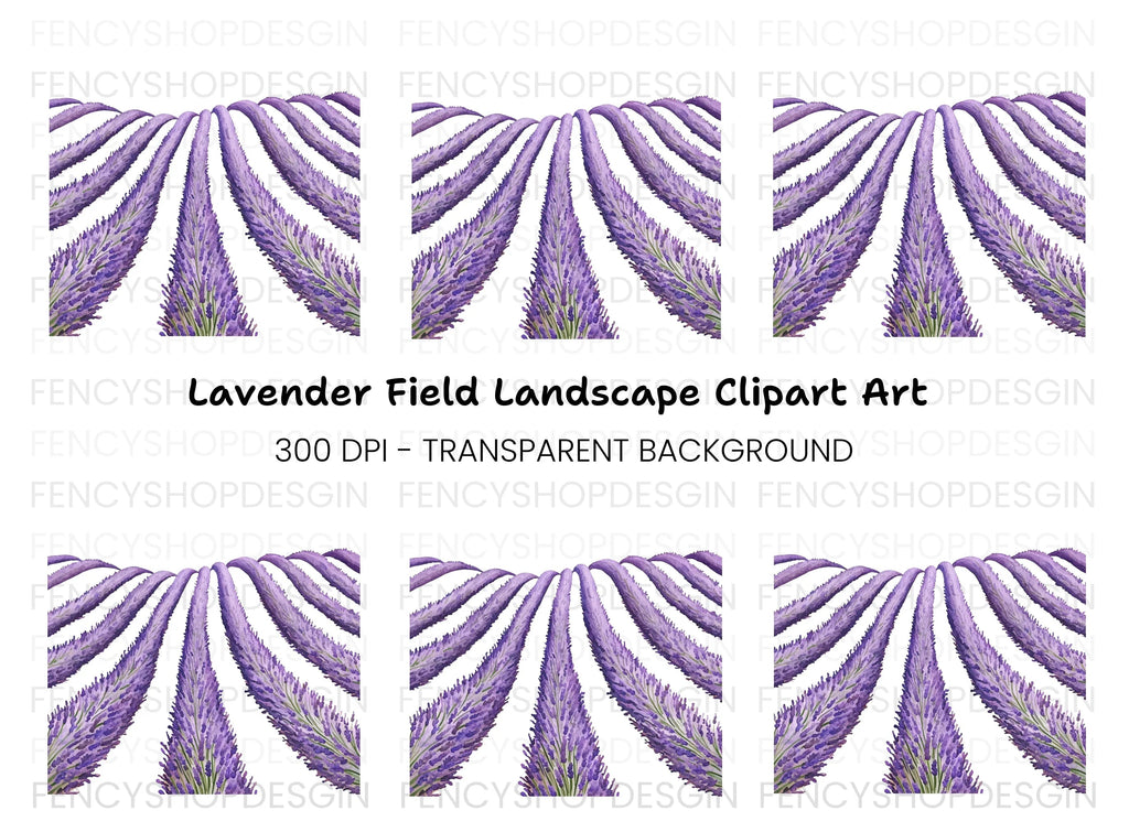 Lavender Field Clipart Bundle