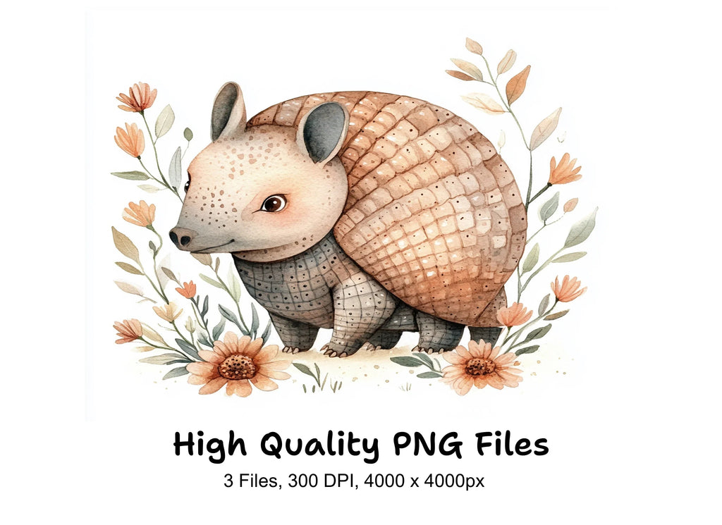 Charming Armadillo Clipart Bundle
