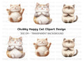 Chubby Happy Cat Clipart Bundle