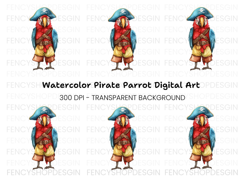 Pirate Parrot Clipart Bundle