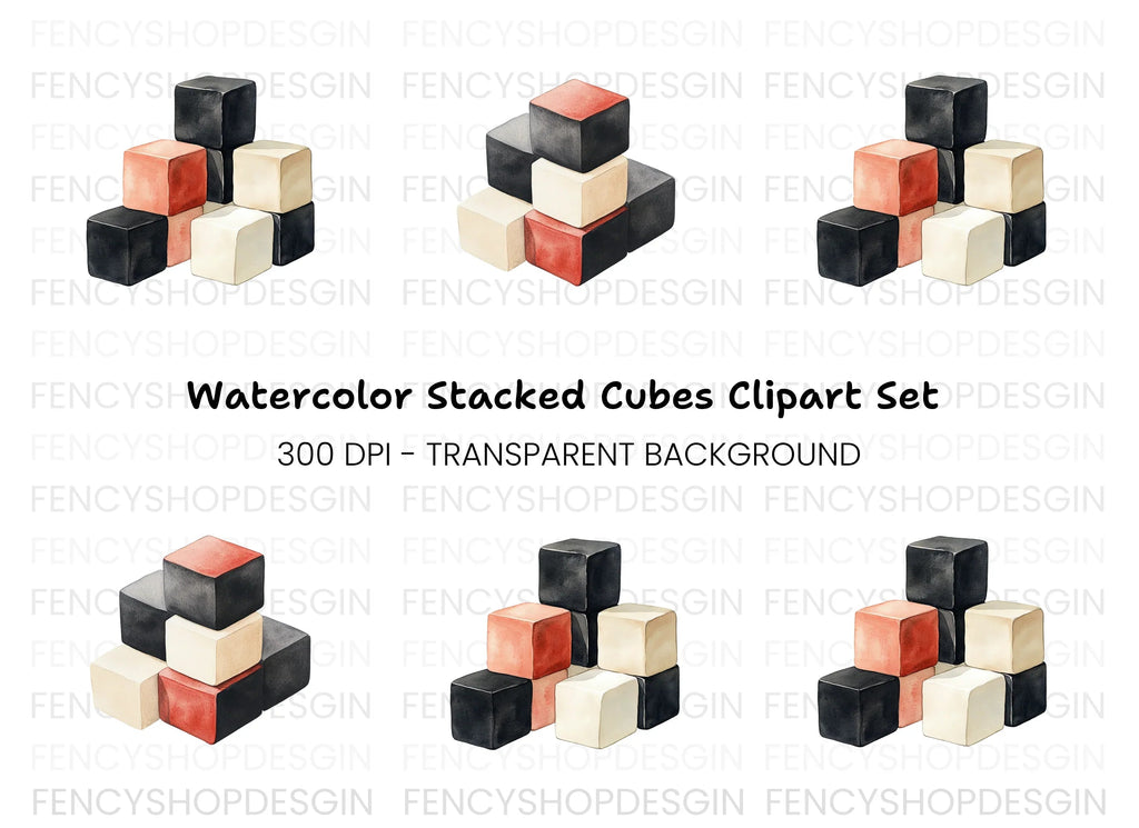 Geometric Blocks Clipart Bundle