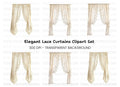 Elegant Lace Curtains Clipart Bundle