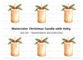 Christmas Candle with Holly Clipart Bundle