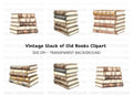 Vintage Book Stacks Clipart Bundle