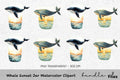 Whale Sunset Jar Clipart Bundle