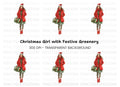 Christmas Gifts Clipart Bundle Featuring Woman