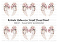 Elegant Angel Wings with Cherry Blossoms Clipart Bundle