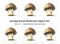 Angry Brown Mushroom Clipart Bundle