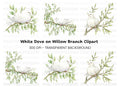 White Doves on Branches Clipart Bundle