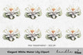 Elegant White Water Lily Clipart Bundle