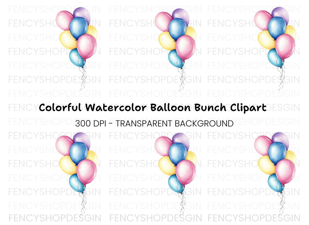Party Balloons Clipart Bundle