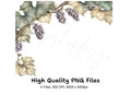 Vintage Grape Cluster Vine Elements Clipart Bundle