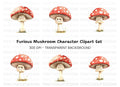 Angry Mushroom Character Clipart Bundle