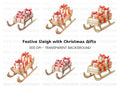 Christmas Sleighs Clipart Bundle