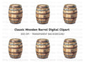 Classic Wood Barrel Illustration Clipart Bundle