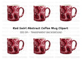 Red Marble Swirl Coffee Clipart Bundle