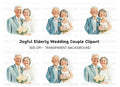 Elderly Couple Wedding Clipart Bundle