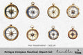 Antique Compass Nautical Clipart Bundle