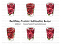 Red Rose Tumbler Clipart Bundle