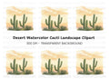 Desert Cactus Sunset Clipart Bundle