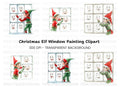 Christmas Elf Window Faces Clipart Bundle