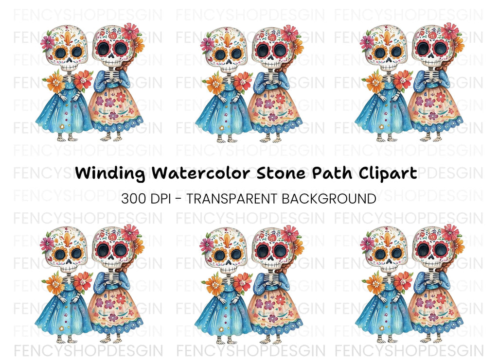 Day of the Dead Skeletons Clipart Bundle
