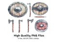 Viking Shields and Axes Clipart Bundle
