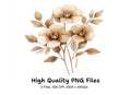 Elegant Sepia Floral Clipart Bundle