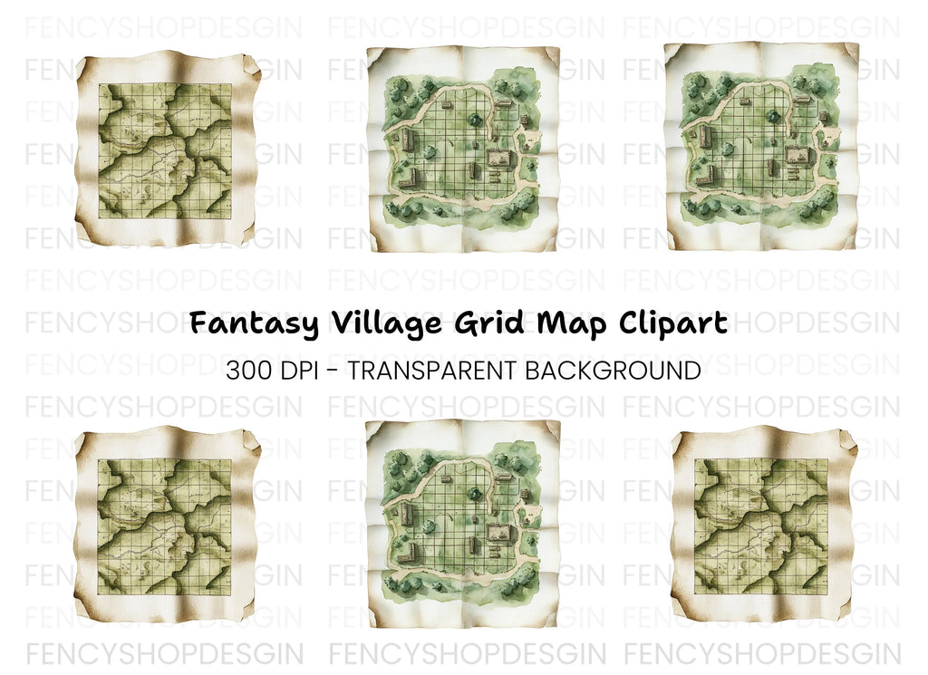 Vintage Treasure Map Clipart Bundle