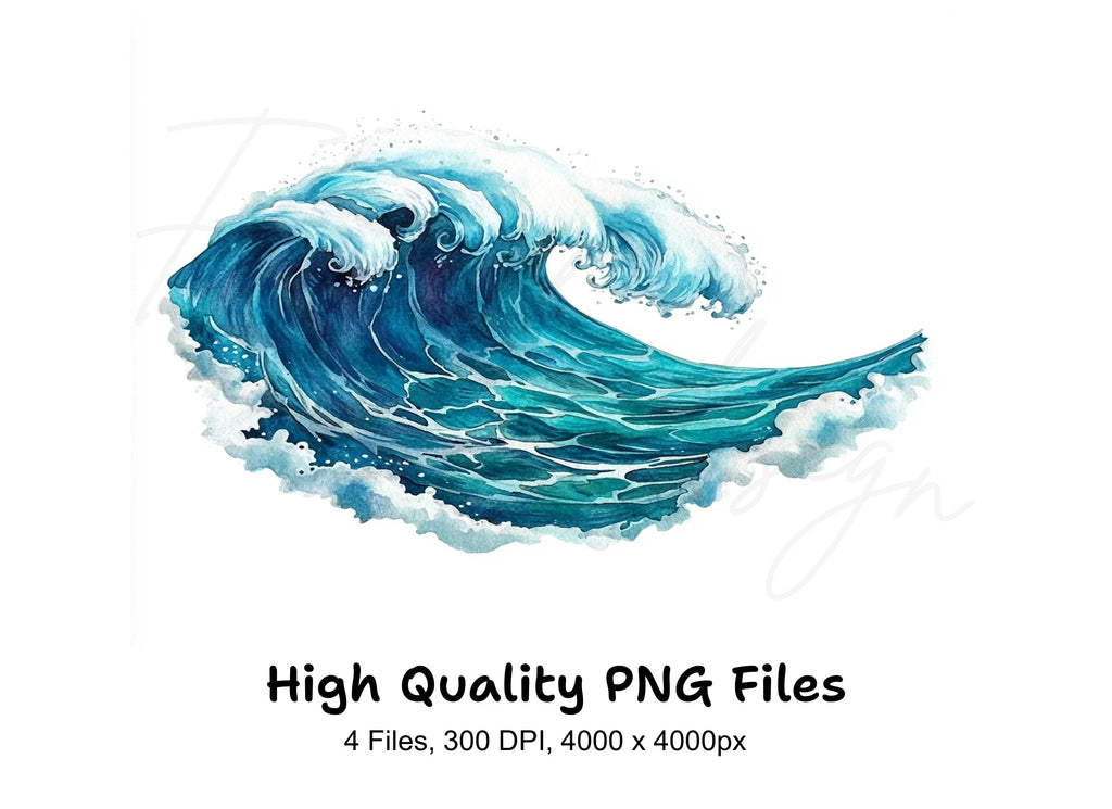 Dynamic Ocean Waves Clipart Bundle