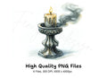 Smoky Candle Holders Clipart Bundle