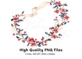 Floral Wreath with Ribbon Clipart Bundle