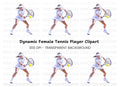 Dynamic Female Tennis Player Clipart Bundle