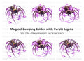 Jumping Spider with Purple Lights Clipart Bundle