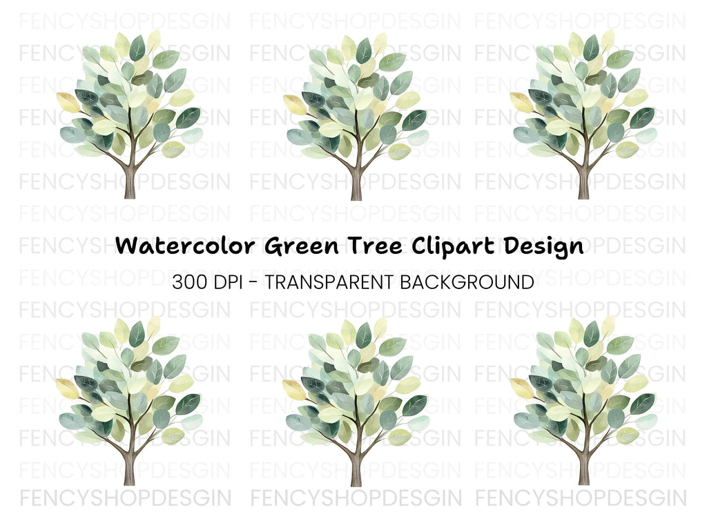 Green Tree Clipart Bundle
