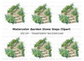 Lush Green Stone Staircase Clipart Bundle