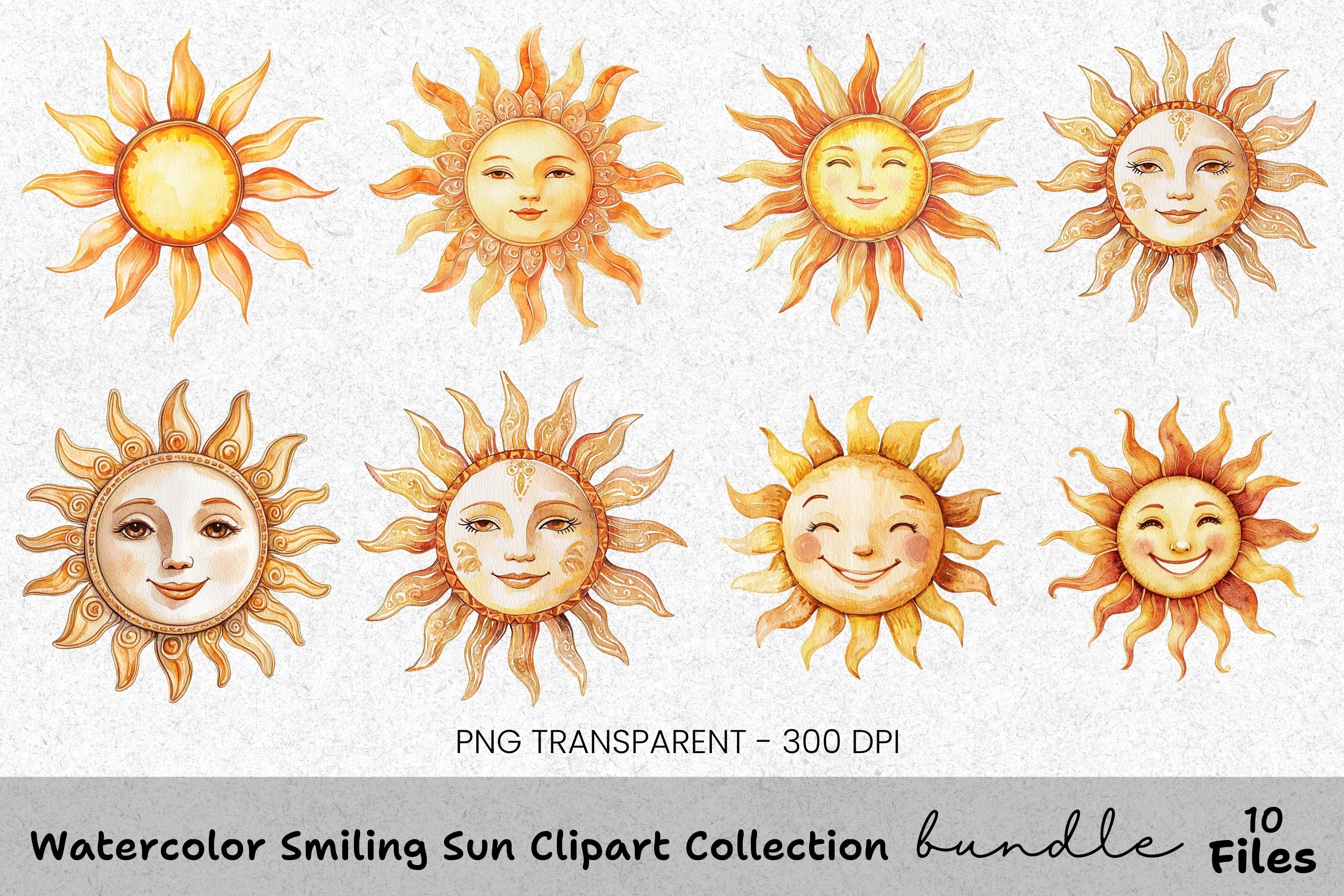 Smiling Sun Clipart Bundle