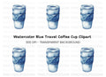 Blue Coffee Cup Clipart Bundle