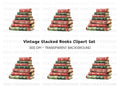 Christmas Books Stack Clipart Bundle