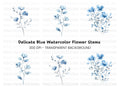 Elegant Blue Floral Clipart Bundle