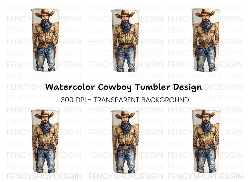 Western Cowboy Tumbler Clipart Bundle