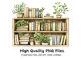 Botanical Bookshelves Clipart Bundle