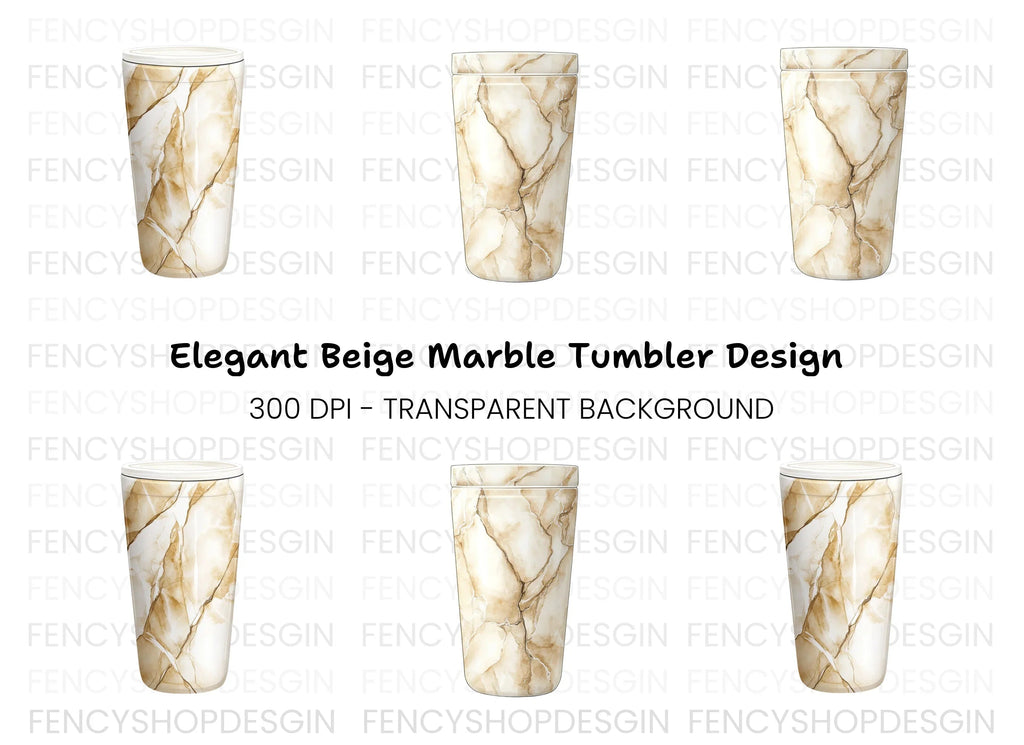 Elegant Brown Marble Tumbler Clipart Bundle