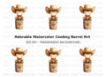 Adorable Cowboy in Barrel Clipart Bundle