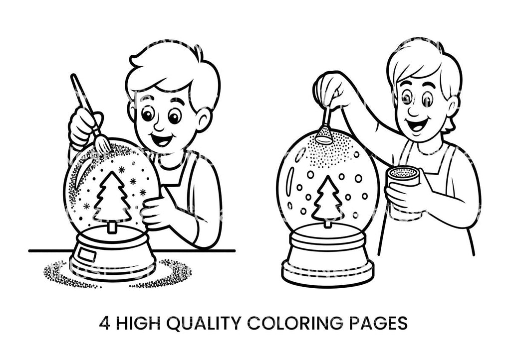 Christmas Snow Globe Craft Coloring Books