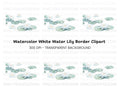 White Water Lilies and Pads Clipart Bundle