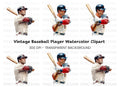 Baseball Players Clipart Bundle
