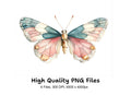 Vintage Stained Glass Butterfly Clipart Bundle