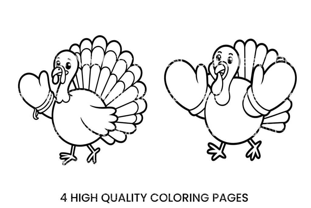Baby Turkey with Mittens Coloring Books